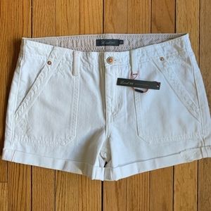 NWT Level 99 White Selvedge Cuffed Denim Shorts